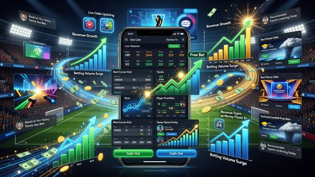 How New Betting Opportunities and Sports Betting Features Expand Betting Options and Increase Betting Revenue as Money Comes In